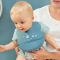 Bavaglino in Silicone con Tasca Regolabile Lavabile Colore Blu