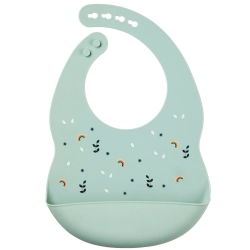 Bavaglino in Silicone con Tasca Regolabile Lavabile Colore Verde