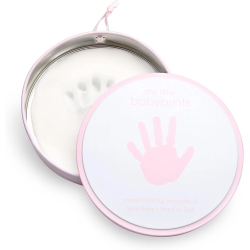 Kit latta Impronta Mano e Piede Bambino Barattolo Rotondo Rosa