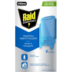 Raid Essentials Trappola Insetti Volanti Antimosche e Moscerini 2 Ricariche