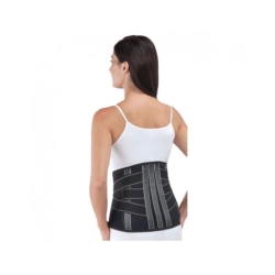In-Cross -  Corsetto Elastico Supporto Lombare con 4 Stecche Removibili Taglia L Nero