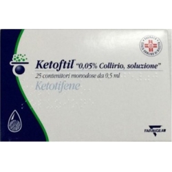 Ketoftil 0.05% - collirio trattamento congiuntivite allergica 25 da 0,5 ml (Confezione Ammaccata)