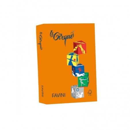 FAVINI - Le Cirque 80 G - Risma 500 Fogli Carta a4 - 205 Arancio Tropico