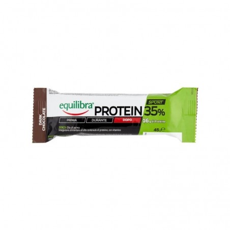 EQUILIBRA - Protein 35% Dark Chocolate - Barretta Proteica 45 G