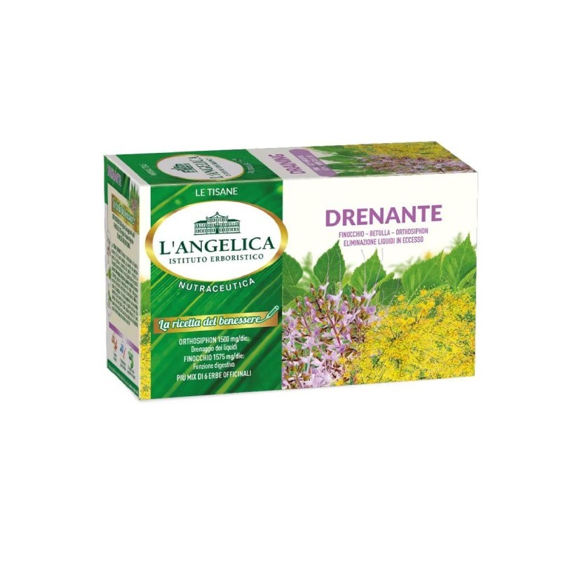 L'Angelica - Drenante - Tisana Per L'eliminazione Dei Liquidi In Eccesso 20  Filtri