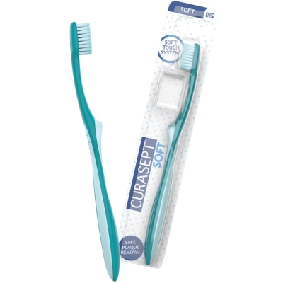 Curasept Soft 015 - Spazzolino da denti morbido - colori assortiti (confezione ammaccata)