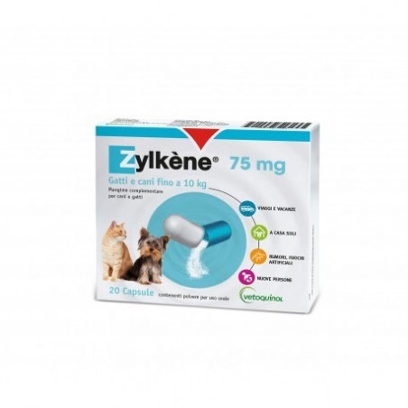 VETOQUINOL - Zylkene 20 capsule da 75 mg - mangime complementare per cani e gatti