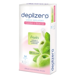strisce depilatorie gambe e braccia fruits 14 strisce + salviette post depilatorie