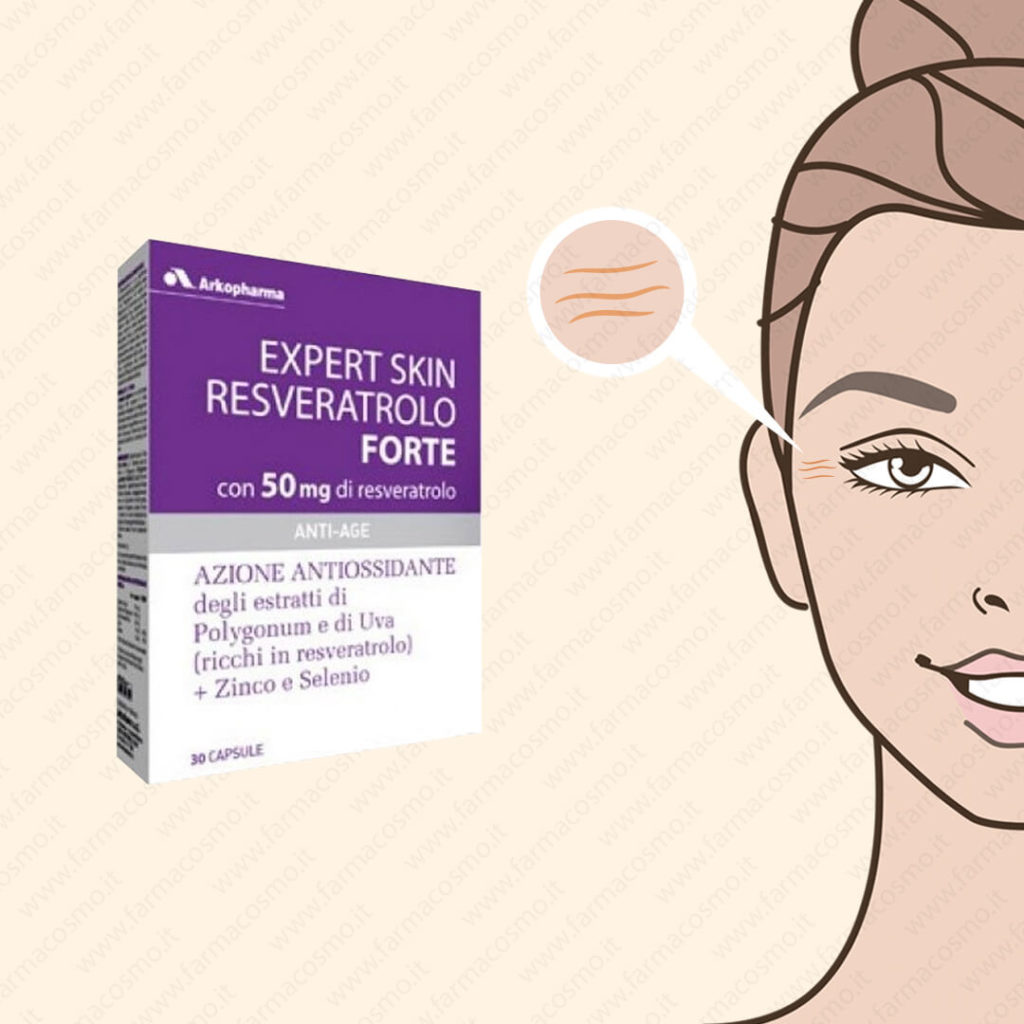 ARKOPHARMA - Expert Skin Resveratolo Forte - Integratore Antiossidante 30 Capsule