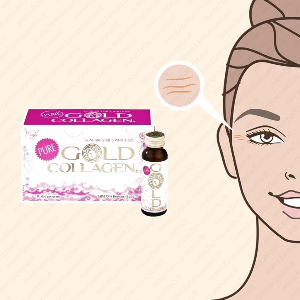 MINERVA RESEARCH - Pure Gold Collagen - Integratore Alimentare A Base Di Collagene 10 Flaconcini Da 50 Ml