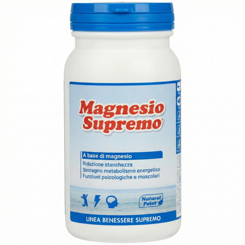 Magnesio Supremo: supporto per l'equilibrio del sistema nervoso in perimenopausa Magnesio Supremo Natural Point integratore per stanchezza e benessere ormonale donna 40 anni